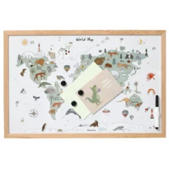 Tablica magnetyczna, mapa świata, 60 x 40 cm