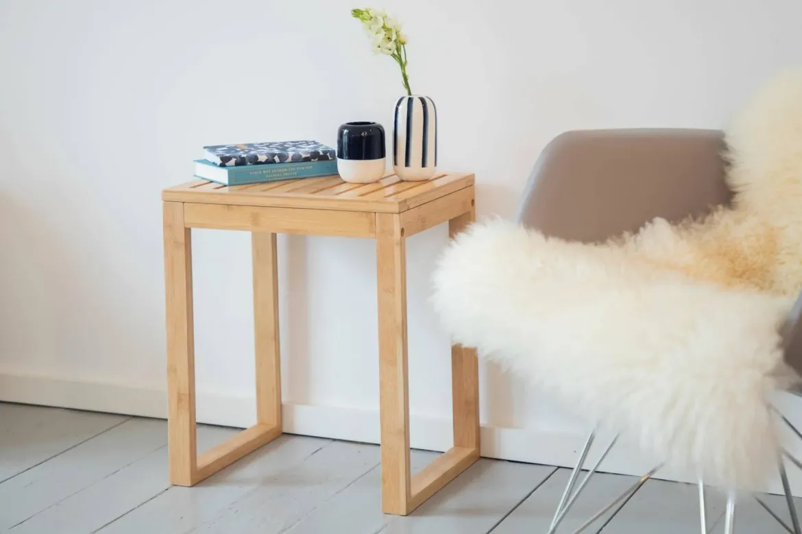 Taboret łazienkowy BAMBUSA, bambusowy, WENKO