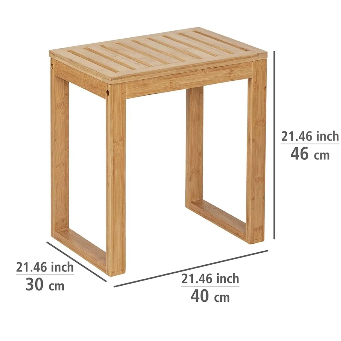 Taboret łazienkowy BAMBUSA, bambusowy, WENKO
