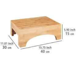 Taboret łazienkowy BAMBUSA, niski, bambusowy, WENKO