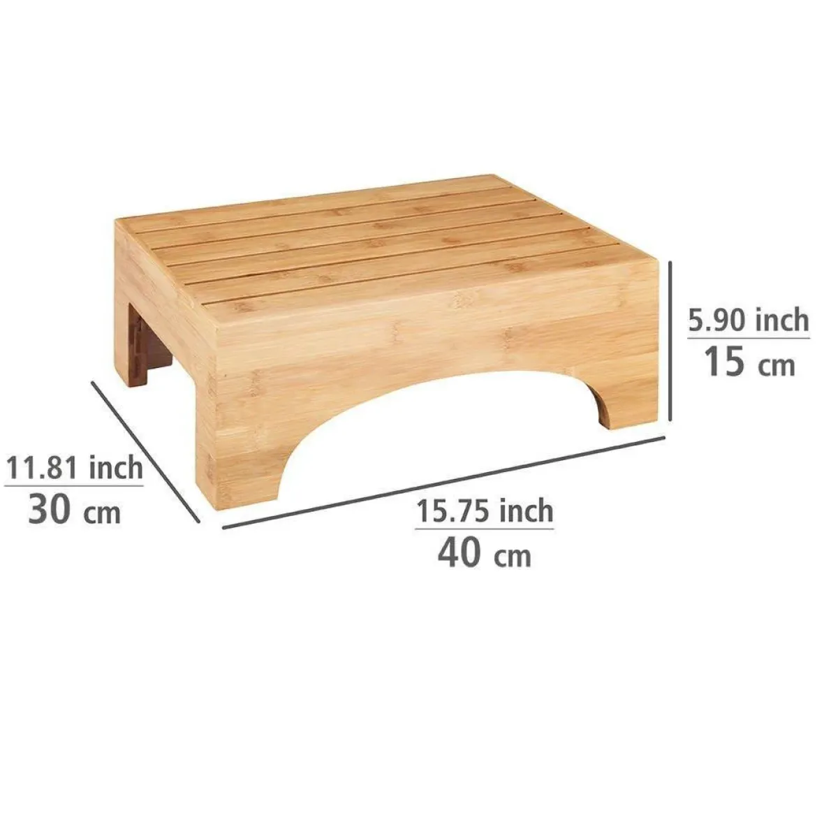 Taboret łazienkowy BAMBUSA, niski, bambusowy, WENKO