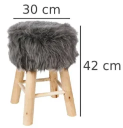 Taboret do siedzenia z obiciem a la futro
