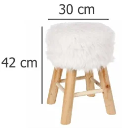 Taboret do siedzenia z obiciem a la futro