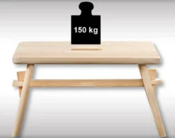 Taboret drewniany, 42 x 22 x 20,5 cm, Kesper