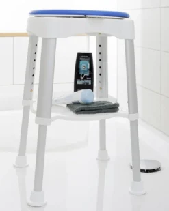 Taboret pod prysznic, obrotowe siedzisko, wys. 41,5-59 cm