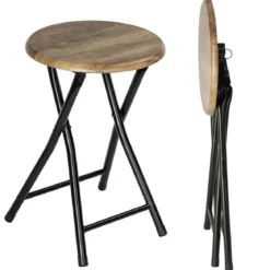Taboret składany do łazienki FORIO, loftowy, z siedziskiem 30 x 46 cm, WENKO