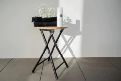 Taboret składany do łazienki FORIO, loftowy, z siedziskiem 30 x 46 cm, WENKO