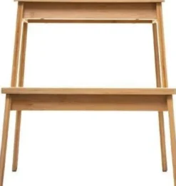 Taboret, stołek 2-stopniowy, bambusowy, pomocnik, drabinka