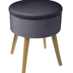 Taboret welurowy ze schowkiem TESS