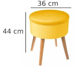 Taboret welurowy ze schowkiem TESS