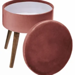 Taboret welurowy ze schowkiem TESS