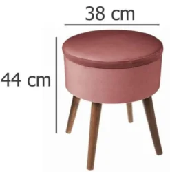 Taboret welurowy ze schowkiem TESS