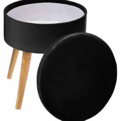 Taboret welurowy ze schowkiem TESS