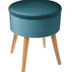Taboret welurowy ze schowkiem TESS