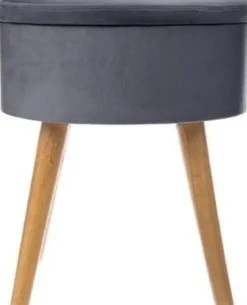 Taboret welurowy ze schowkiem TESS