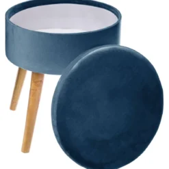 Taboret welurowy ze schowkiem TESS