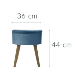 Taboret welurowy ze schowkiem TESS