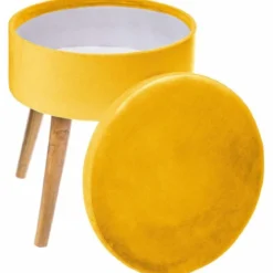 Taboret welurowy ze schowkiem TESS