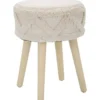 Taboret w stylu boho, drewniane nogi, Ø 32 cm