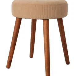 Taboret z miękkim siedziskiem ze sztruksu, Ø 35 x 45 cm