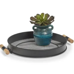 Taca metalowa z uchwytami, struktura siatki, Ø 48 cm, ZELLER