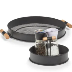 Taca metalowa z uchwytami, struktura siatki, Ø 48 cm, ZELLER