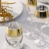 Talerze deserowe porcelanowe SUBLIMA, złota obwódka, 6 sztuk x Ø 20 cm
