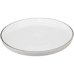 Talerze deserowe porcelanowe SUBLIMA, złota obwódka, 6 sztuk x Ø 20 cm