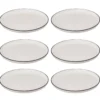 Talerze obiadowe porcelanowe ALIX, czarna obwódka, 6 sztuk x Ø 27 cm