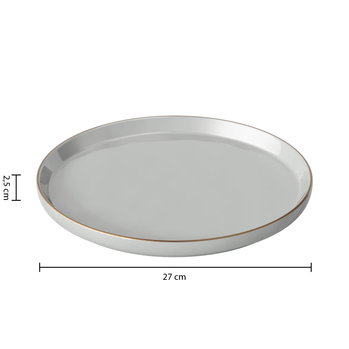 Talerze obiadowe porcelanowe SUBLIMA, złota obwódka, 6 sztuk x Ø 27 cm