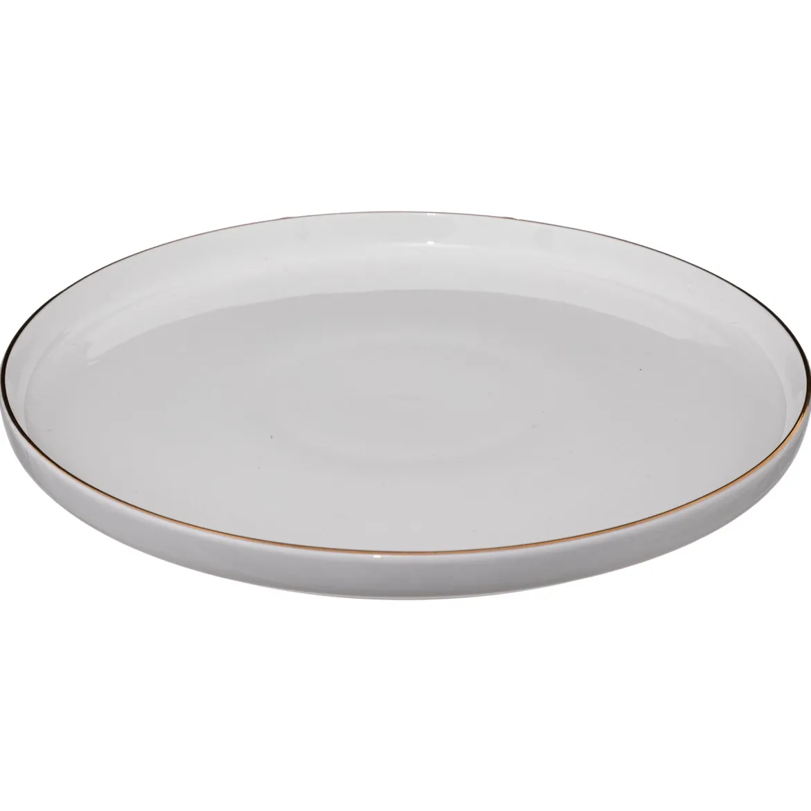 Talerze obiadowe porcelanowe SUBLIMA, złota obwódka, 6 sztuk x Ø 27 cm