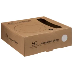 Talerze obiadowe porcelanowe SUBLIMA, złota obwódka, 6 sztuk x Ø 27 cm