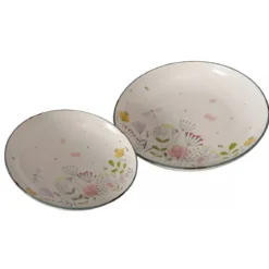 Talerze w kwiaty polne FLORINA, ceramiczne, 2 sztuki