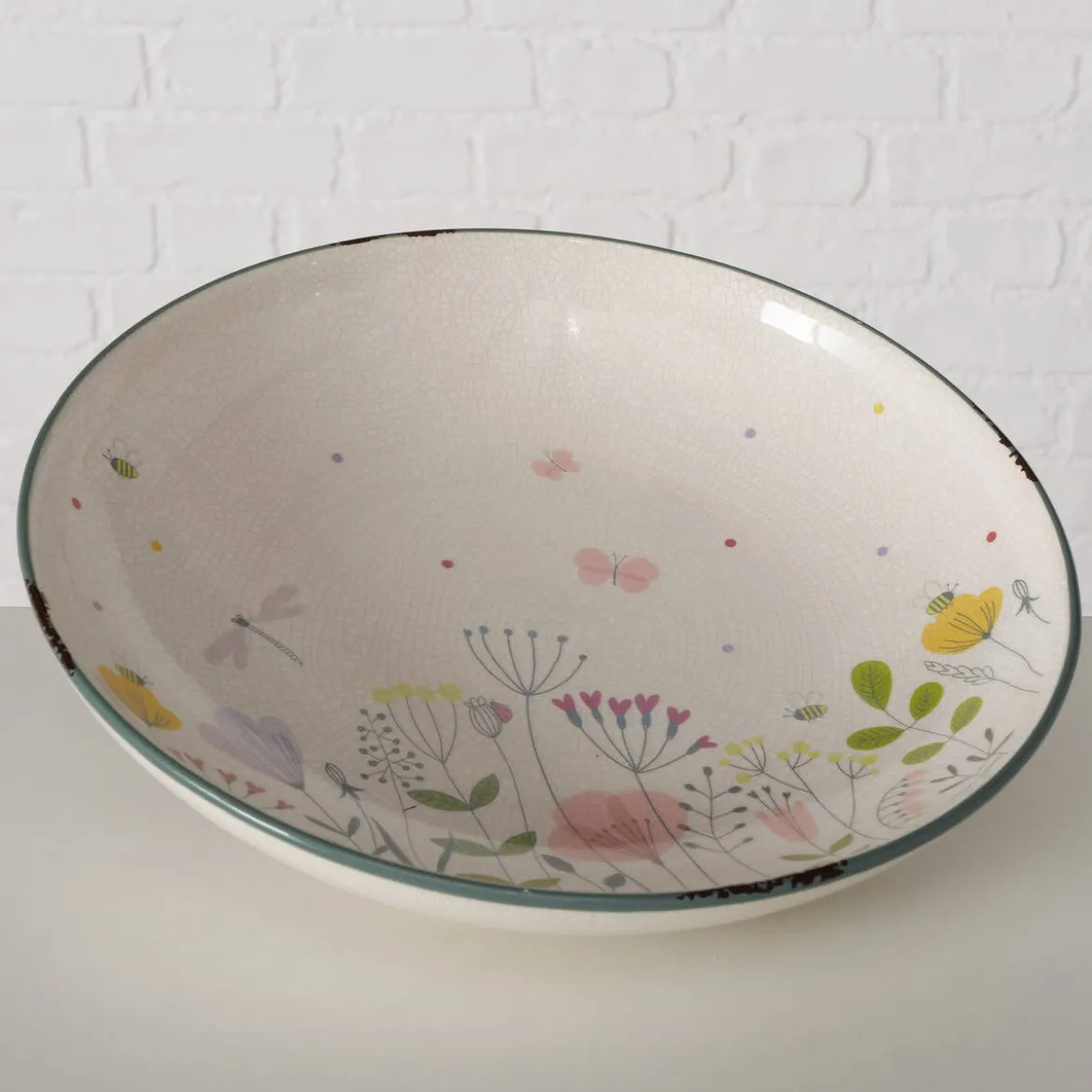Talerze w kwiaty polne FLORINA, ceramiczne, 2 sztuki