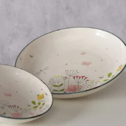 Talerze w kwiaty polne FLORINA, ceramiczne, 2 sztuki