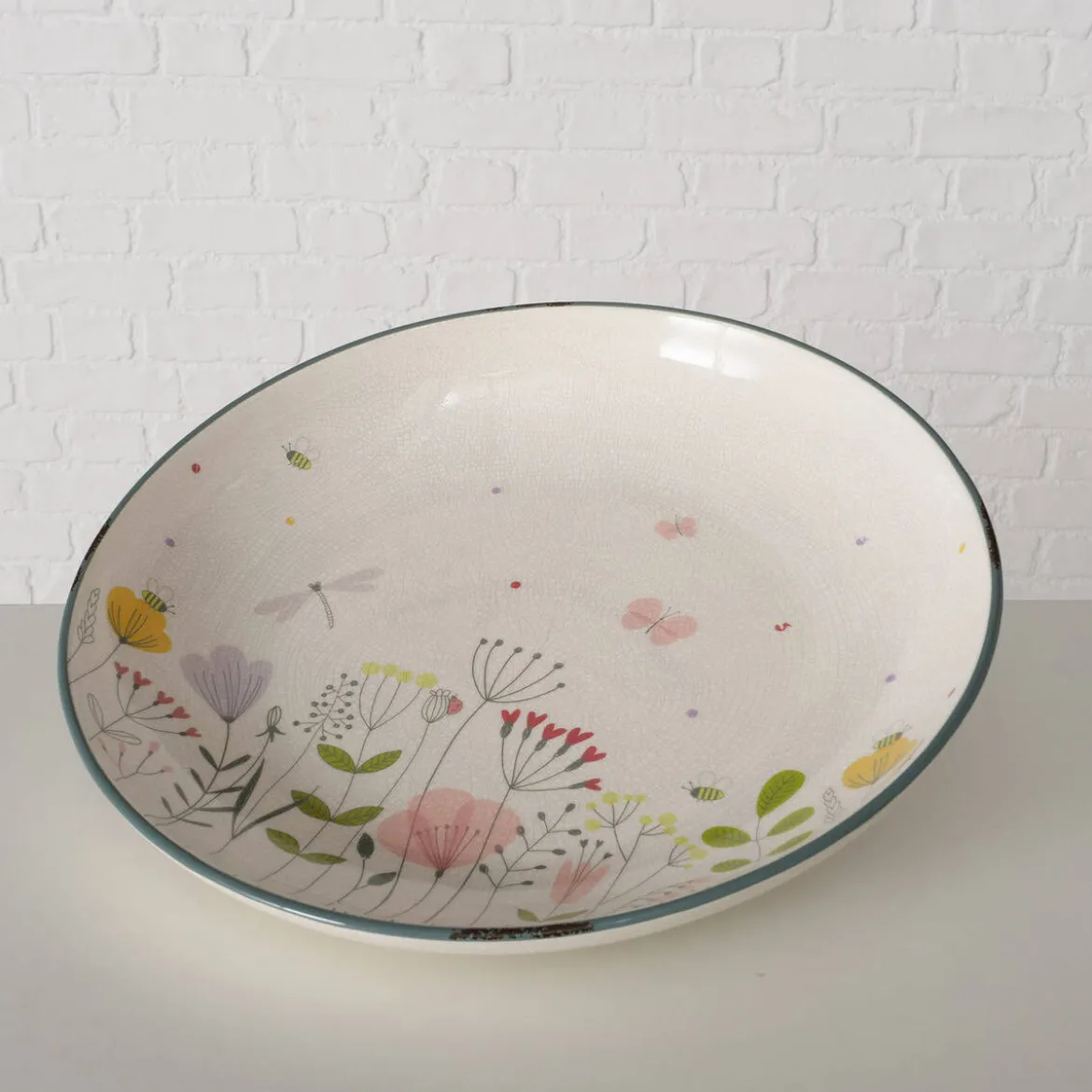 Talerze w kwiaty polne FLORINA, ceramiczne, 2 sztuki