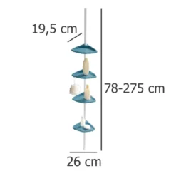 Teleskopowa półka łazienkowa, narożna - 4 poziomy, WENKO