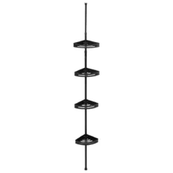 Teleskopowa półka pod prysznic, 4 kosze, 20,5 x 20,5 x 240 cm