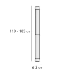 Teleskopowy drążek do zasłony prysznicowej, Ø 2 cm, 110-185 cm, chrom, WENKO
