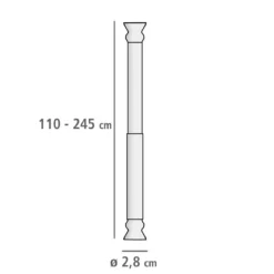 Teleskopowy drążek do zasłony prysznicowej, Ø 2,8 cm, 110-245 cm, WENKO