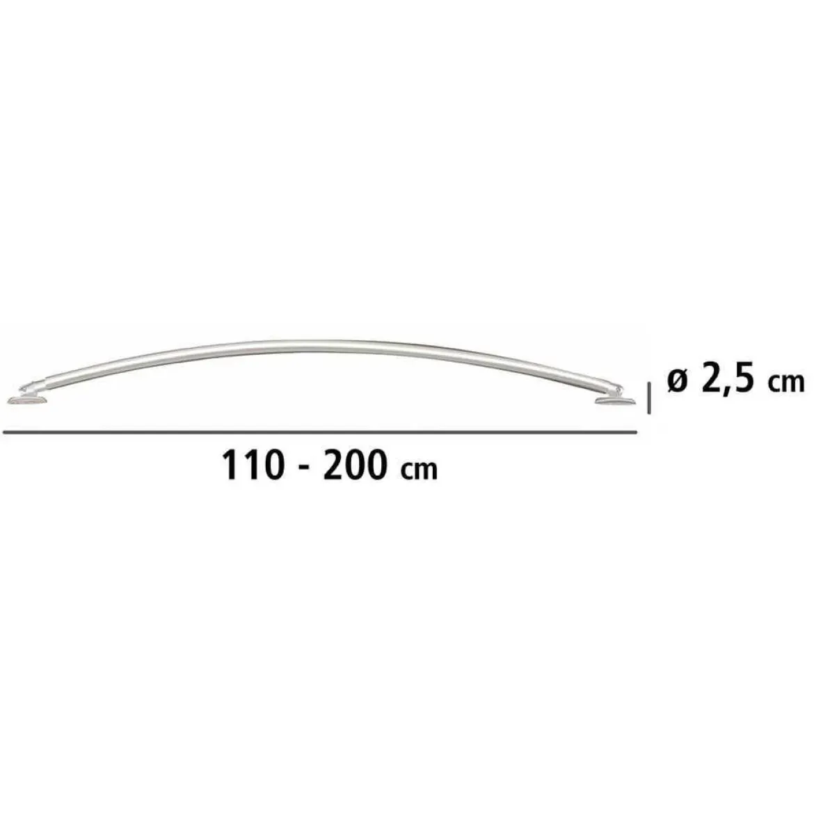 Teleskopowy drążek do zasłony prysznicowej, Ø 2,5 cm, 110-200 cm, WENKO
