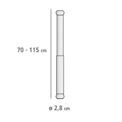 Teleskopowy drążek prysznicowy LUZ, Ø 2,8 cm, 70-115 cm, WENKO