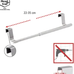 Teleskopowy wieszak na szafkę - kuchenny, łazienkowy, 22-35 cm, WENKO