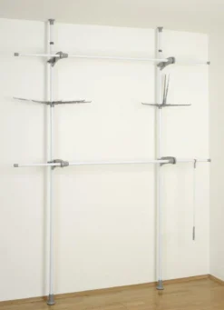 Teleskopowy wieszak na ubrania HERKULEX FLEX, praktyczny stelaż z regulowanymi wymiarami - 165-300 x 116-190 x 36 cm, WENKO