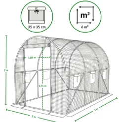 Tunel foliowy do ogrodu KARDO, 2 x 3 m