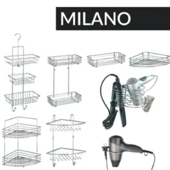 Uchwyt MILANO na suszarkę do włosów i prostownicę, 2w1, WENKO