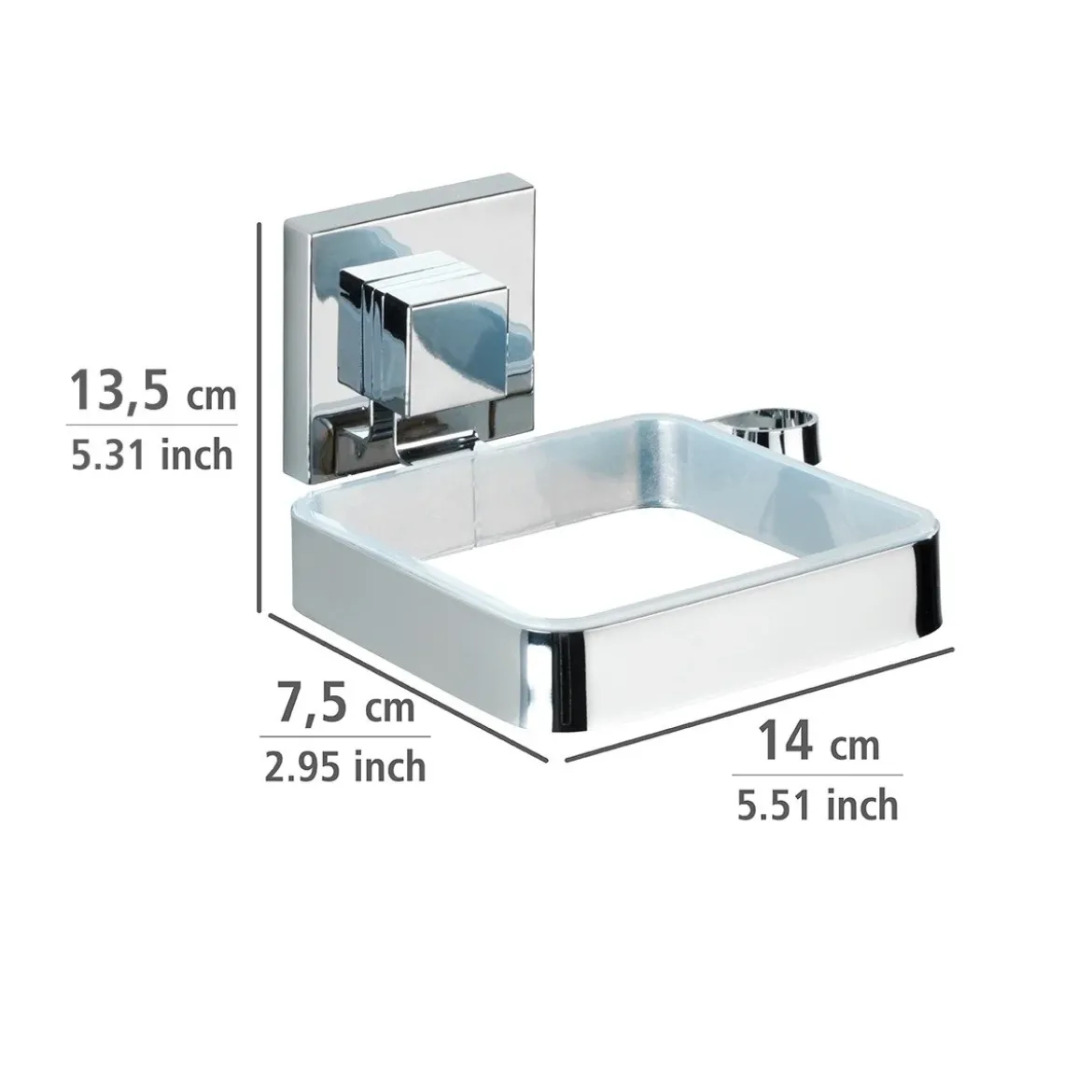 Uchwyt na suszarkę do włosów QUADRO, Vacuum-Loc, stal nierdzewna, WENKO