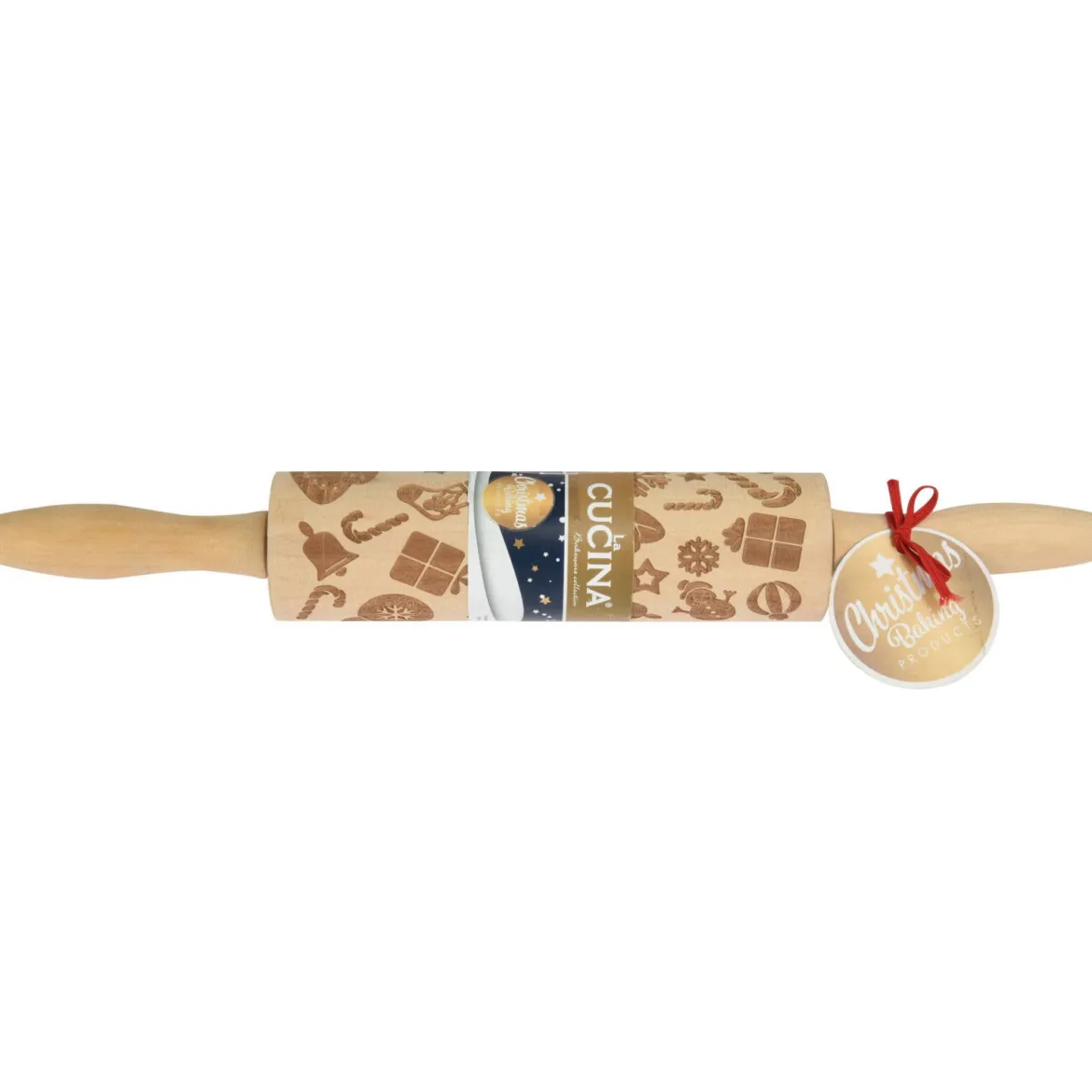Wałek do ciasta ze wzorkiem, drewniany, Ø 5 cm