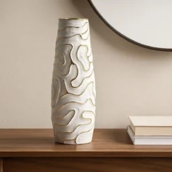 Wazon ceramiczny LIA, biały, Ø 14,5x39,5 cm