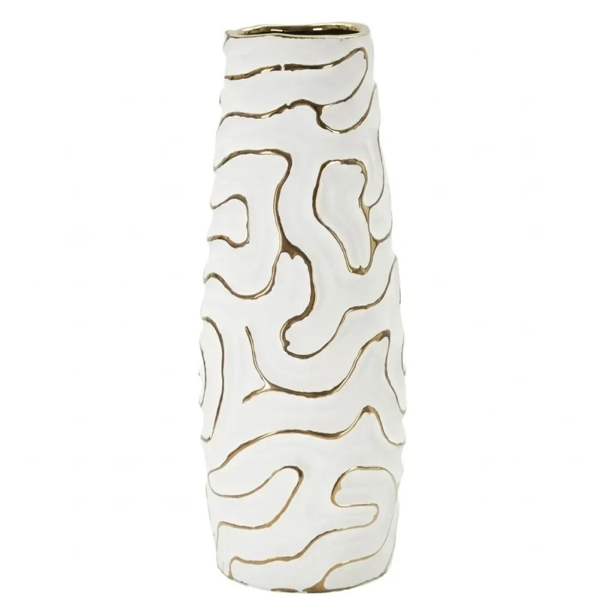 Wazon ceramiczny LIA, biały, Ø 14,5x39,5 cm